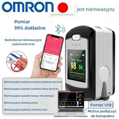 💥 Nieinwazyjny glukometr OMRON – Pomiar w 5s ⏱️ | Dokładność 99% ✅ | Bez bólu! 🩸🚫