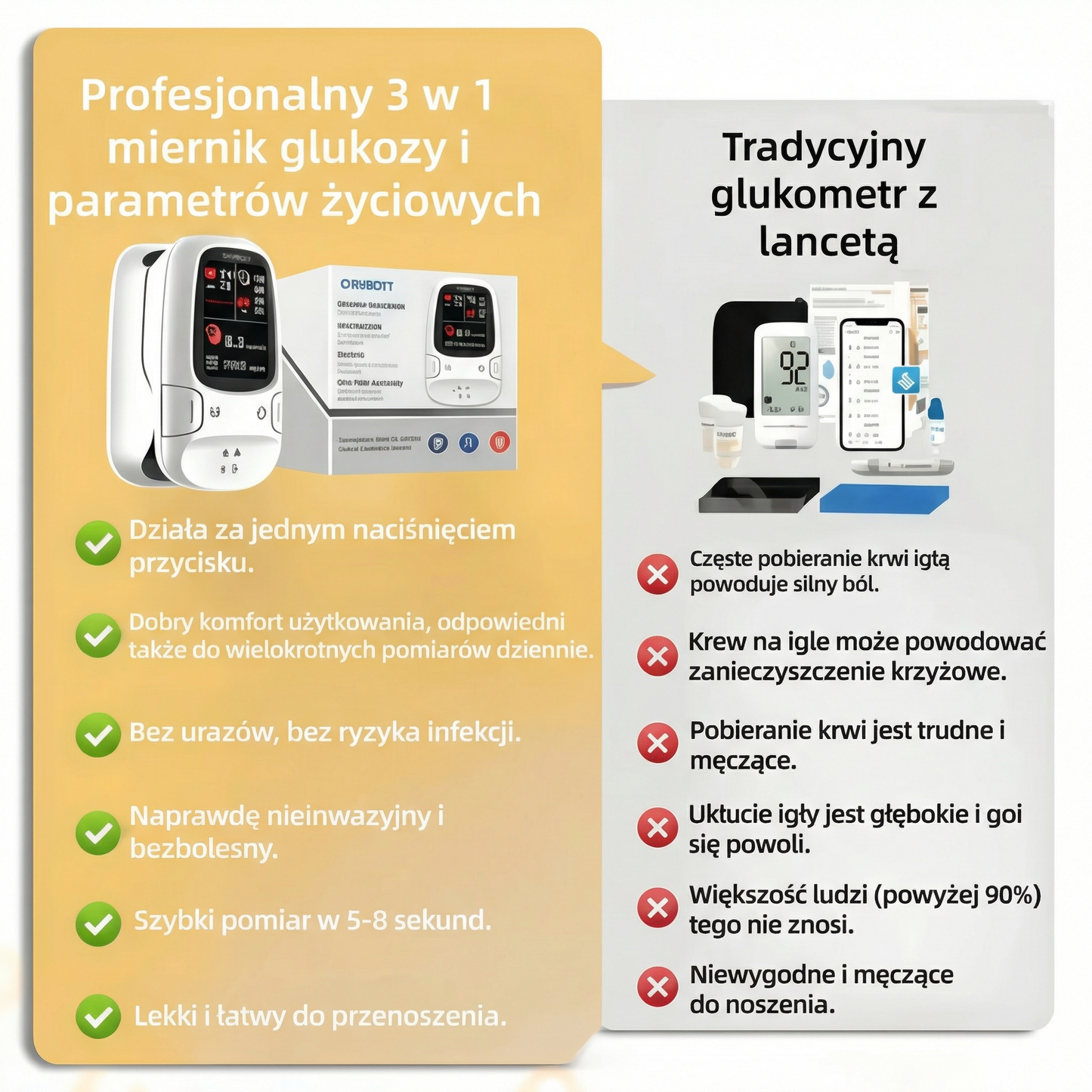 🩸🚫  Glukometr bez nakłucia – 5 sekund / 99% dokładności 🔥