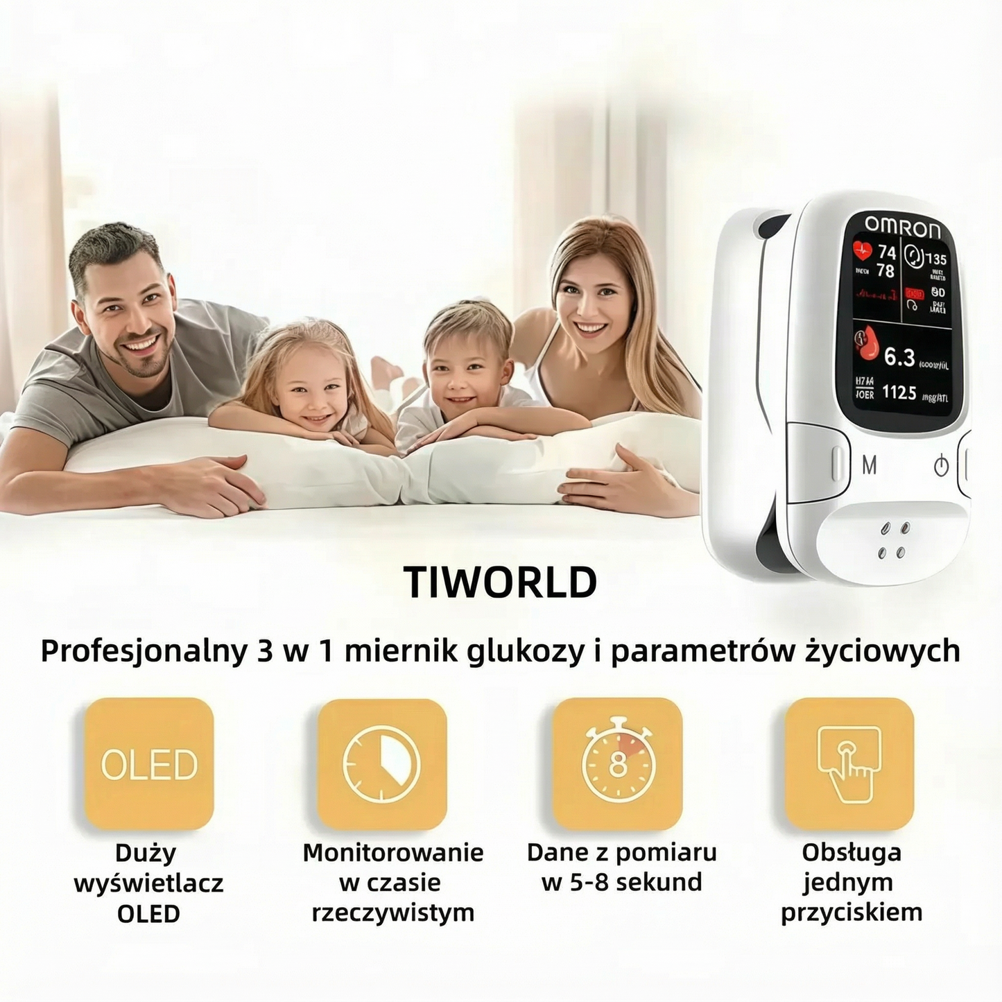 🩸🚫  Glukometr bez nakłucia – 5 sekund / 99% dokładności 🔥